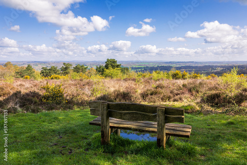 Beautiful views east over Ashdown forest and the high weald from Broadstone warren East Sussex south east England UK
