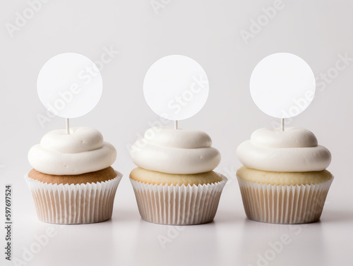 Modern Minimalist Cupcake Toppers Mock up