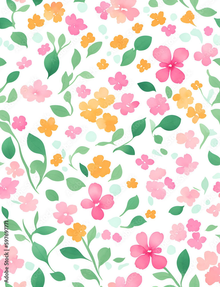 pattern, seamless, flower, floral, vector, wallpaper, illustration, leaf, design, spring, nature, art, summer, pink, decoration, texture, textile, plant, beauty, flowers, ornament, green, vintage, cut