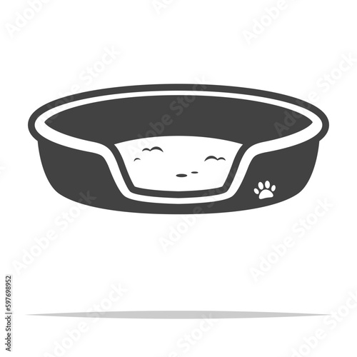 Pet bed icon transparent vector isolated