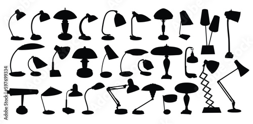 The big set of silhouettes vintage table lamps.