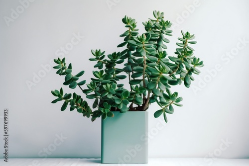 AI Generative Breathe in Serenity Capturing the Beauty of Minimalism with Jade Plant