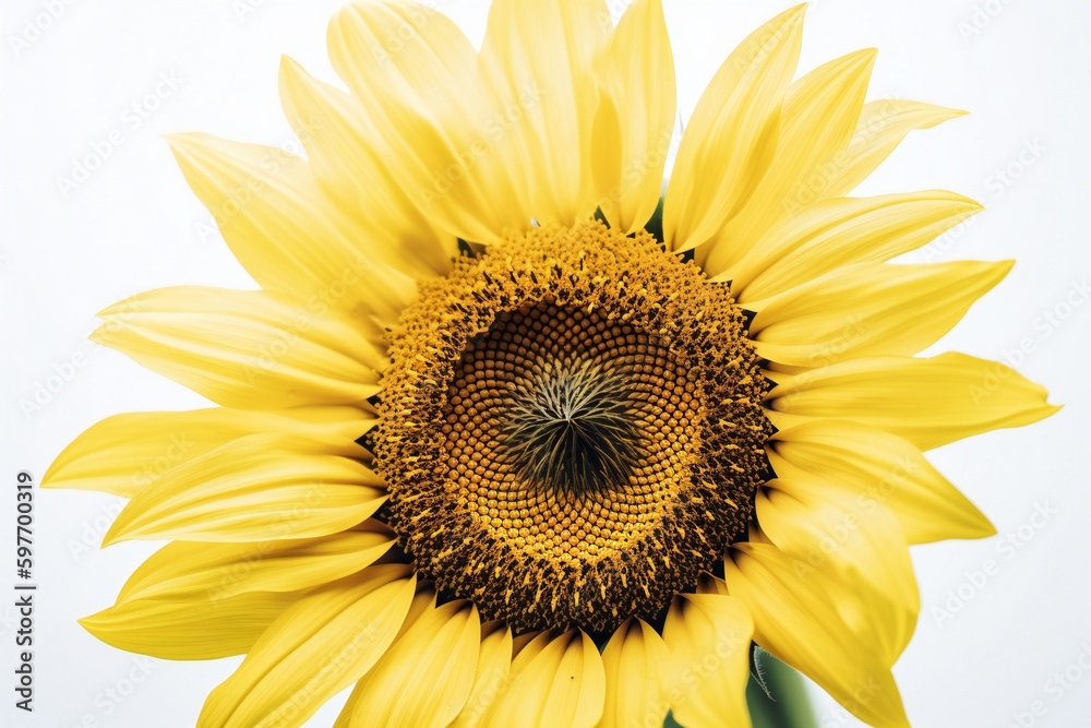 Naklejka premium AI Generative Blooming in Simplicity Capturing the Beauty of Minimalism in Sunflowers