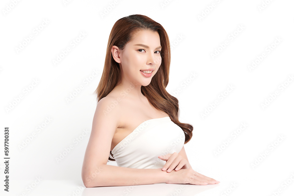 Beautiful young asian woman with clean fresh skin on white background, Face care, Facial treatment, Cosmetology, beauty and spa, Asian women portrait. Beautiful young asian woman with clean fresh skin on white background, Face care, Facial treatment, Cosmetology, beauty and spa, Asian women portrait.