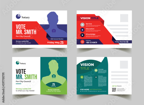 set of bundle modern election postcard or eddm postcard design template. 