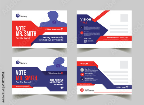 set of bundle modern election postcard or eddm postcard design template. 