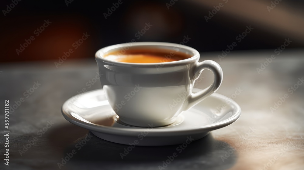 Bold espresso in a delicate porcelain cup. AI generated Bold espresso in a delicate porcelain cup. AI generated