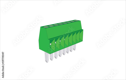 Terminal blocks included may be green or black.