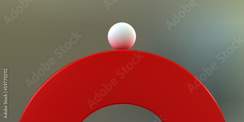 White ball in unstable equilibrium. bifurcation point