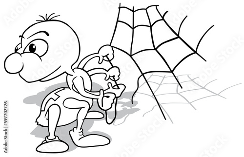 Drawing of a Cute Spider Ma...
