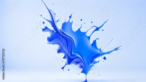 Blue liquid splashes