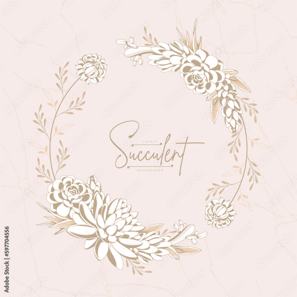 lovely round succulent frame arrangement background lovely round succulent frame arrangement background