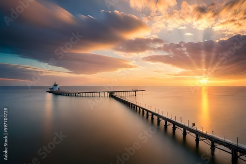 sunset at the pier © ahmad05