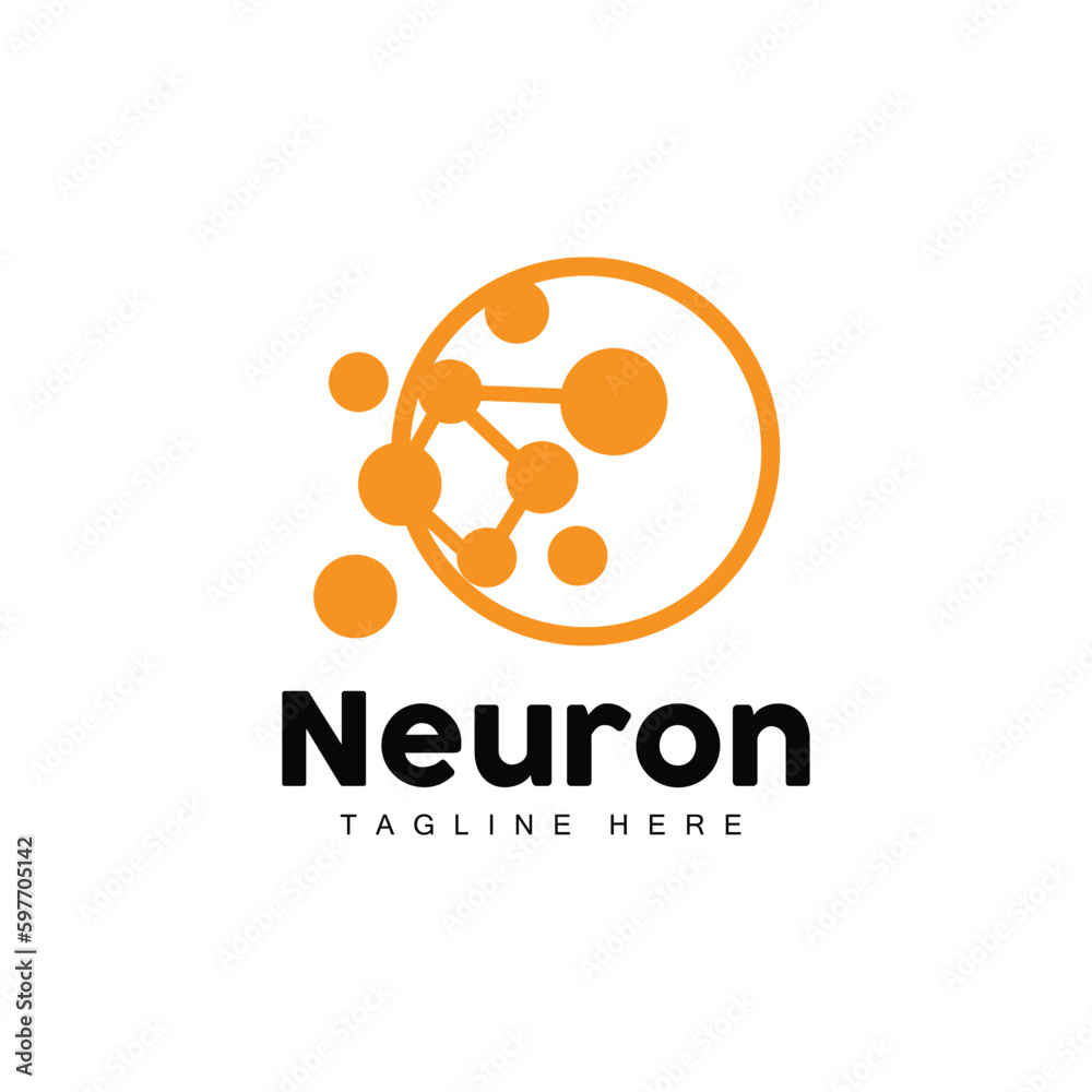 Neuron Logo Design Vector nerve cell illustration Molecular DNA health brand Neuron Logo Design Vector nerve cell illustration Molecular DNA health brand