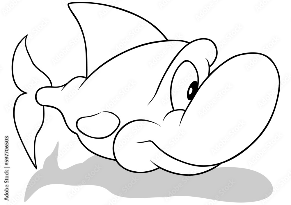 Drawing of a Smiling Fish with a Big Nose Drawing of a Smiling Fish with a Big Nose