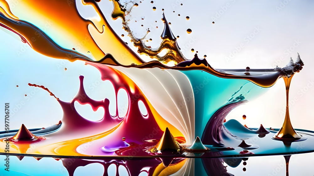Obraz premium Multi-color liquid splashes