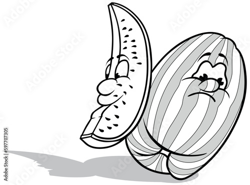 Drawing of a Striped Waterm...