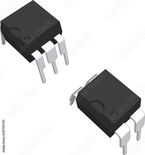 Vector design of optocoupler is a semiconductor device that allows an electrical signal to be transmitted between two isolated circuits.