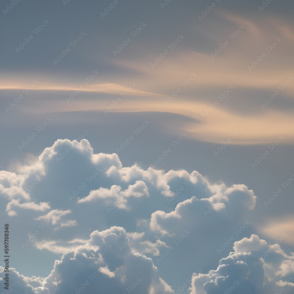 A soft and fluffy interpretation of a cloud, with textured and patterned shapes resembling a fluffy cloud5, Generative AI