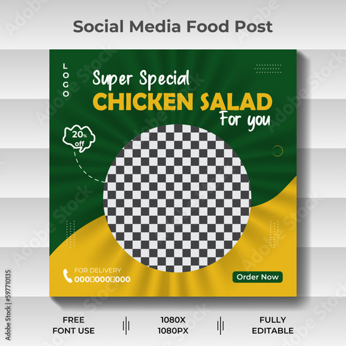 Food and restaurant social media post template