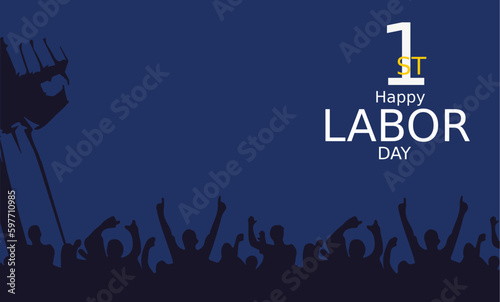 Greeting card for Labor Day or International Workers' Day with set of tools with copy-space