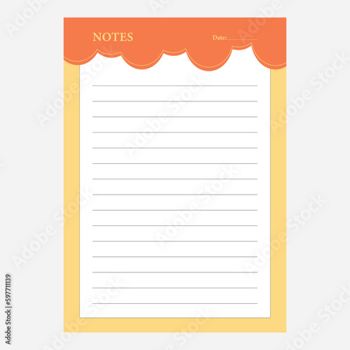 Weekly Daily planning note sheet design template