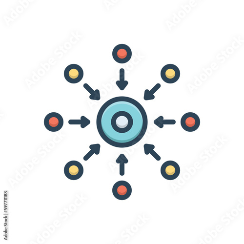 Color illustration icon for central 