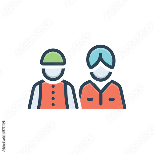 Color illustration icon for characters 