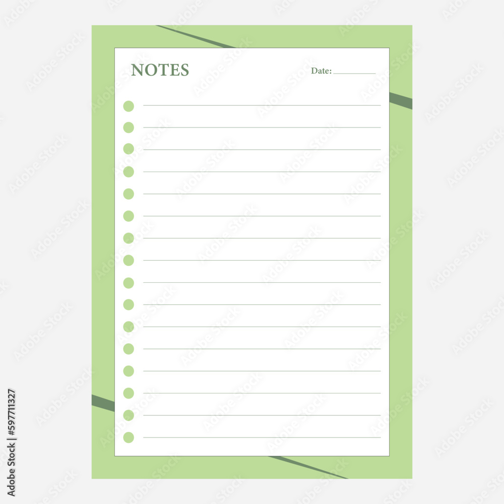 Weekly Daily planning note sheet design template Weekly Daily planning note sheet design template