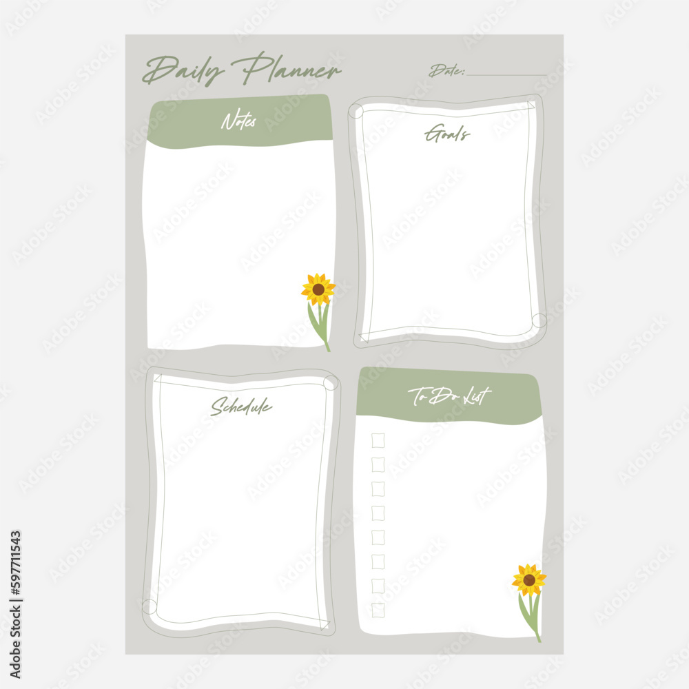 Weekly Daily planning note sheet design template Weekly Daily planning note sheet design template