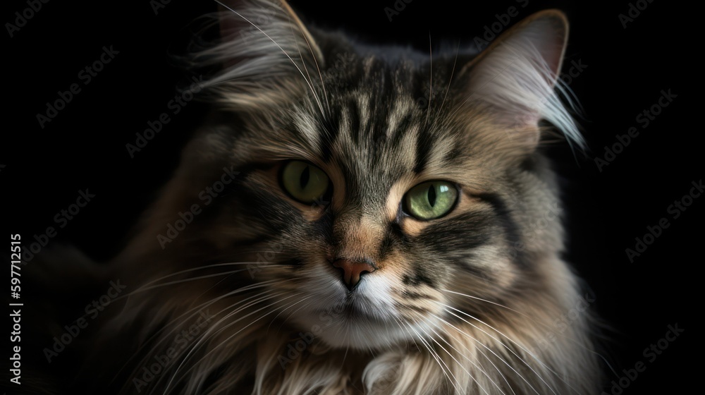 Portrait of a beautiful cat . generative AI Portrait of a beautiful cat . generative AI