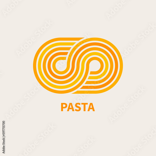 Pasta logo, geometric curl of noodles