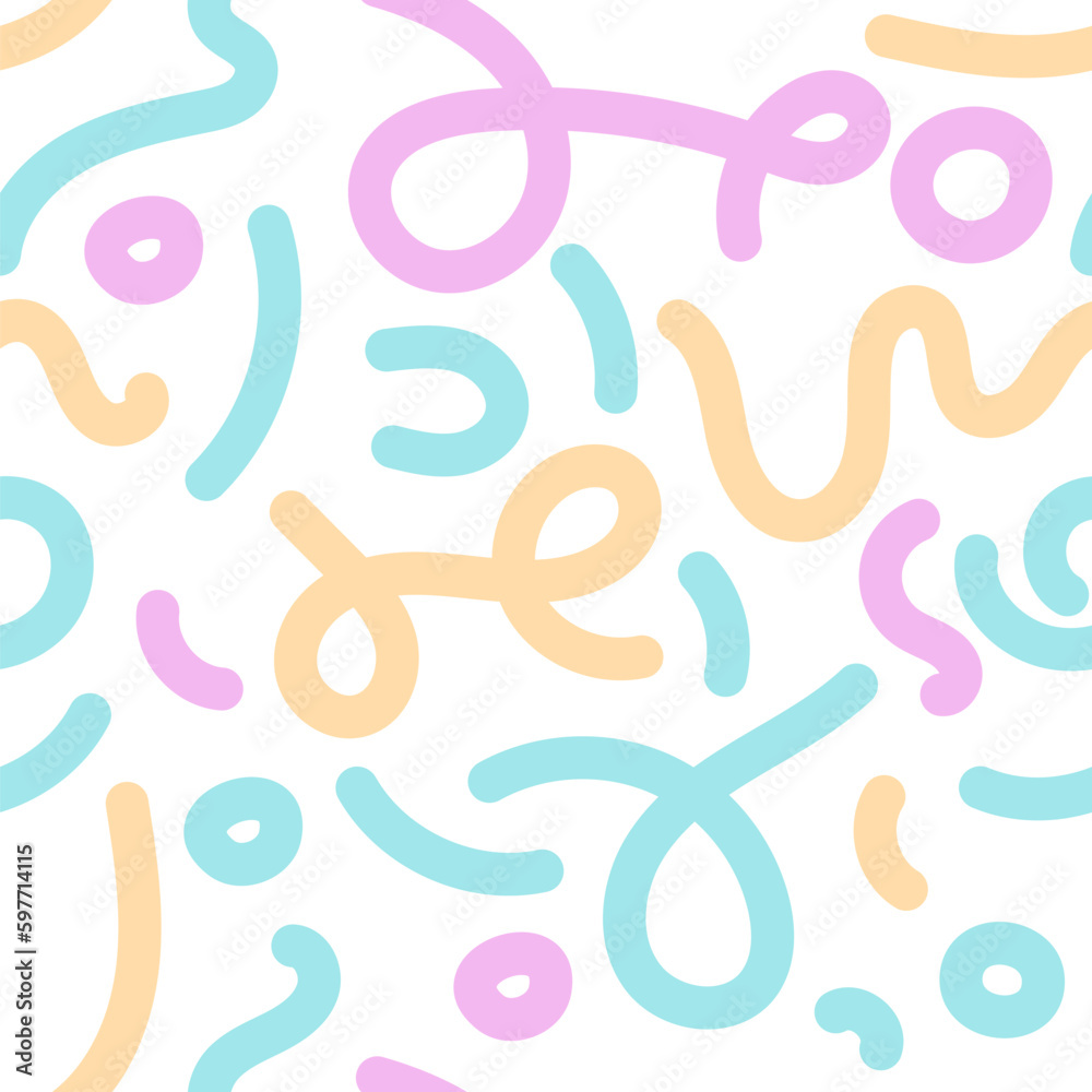 Fototapeta premium Fun line seamless pattern