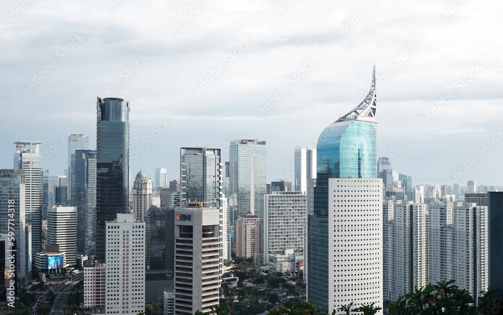 Jakarta city skyline, Cityscapes with BNI 46 tower as a landmark