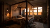 Capturing the Essence of Romance: Exploring a Tropical Island Bedroom with Generative AI Technology