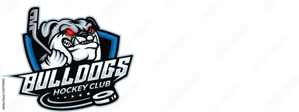 Bulldogs Hockey Club Sport logo vector ilustration Dog Strong