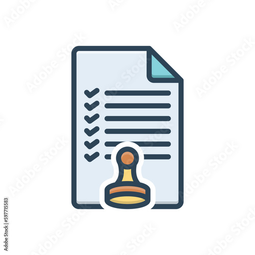 Color illustration icon for authorization 