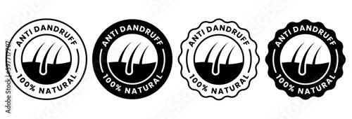 100% natural, anti dandruff logo icon for shampoo or hair oil design.