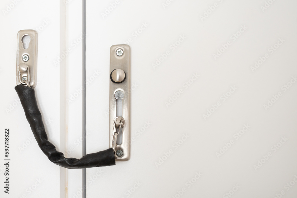 door latch, additional chain lock on the door door latch, additional chain lock on the door