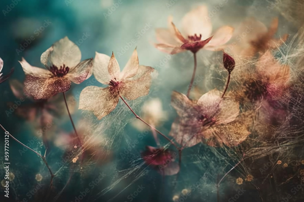 Floral dreamlike ethereal background image. AI generative Floral dreamlike ethereal background image. AI generative
