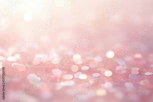 AI generative. Pink background with gold sequins. Festive backdrop
