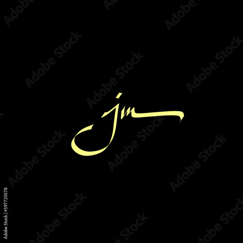 jm Initial Handwriting Signature Logo Vector