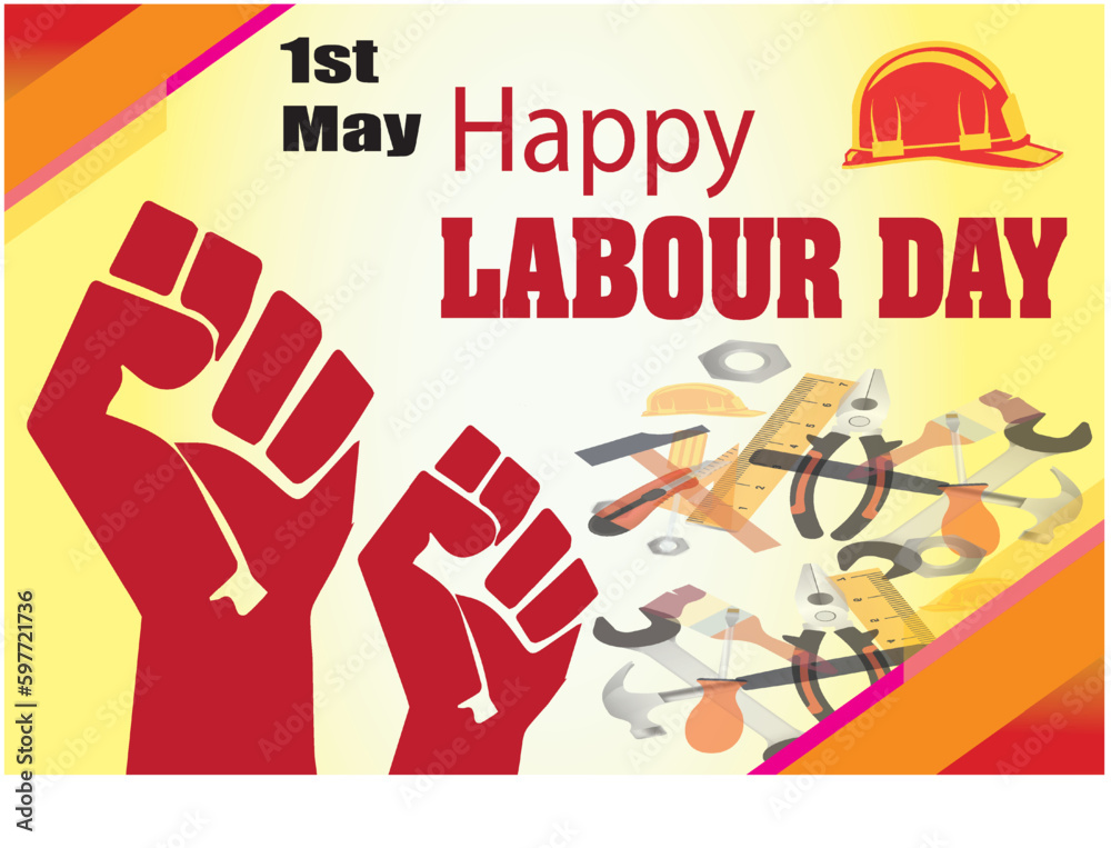 International Workers' Day Celebration poster banner, Playcard, Rally