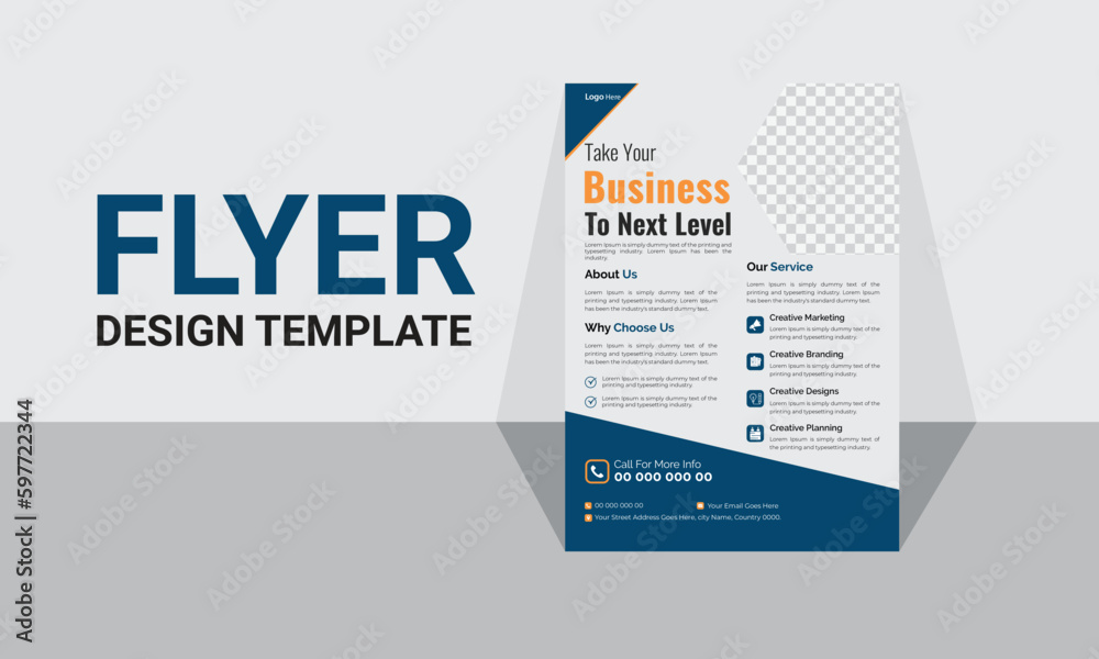 Fototapeta premium Flyer Template Layout Design Business Flyer, Brochure, Magazine Or Flier Mockup In Bright Colors. Perfect For Creative Professional Businesses. Vector Template Illustration