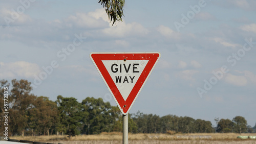 Give Way Sign at a intersection