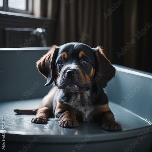 pes štěně koupání domácí zvíře vana praní čistý koupel zvíře bílý roztomilý bišonek psí načechraný chovat photo