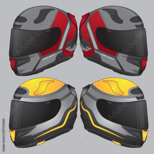 Sports racing helmet template vector design