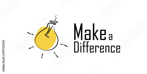 Make a Difference sign on white background	