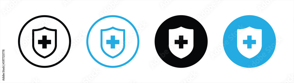 shield with cross icon set. medical shield icon symbol sign collections, vector illustration shield with cross icon set. medical shield icon symbol sign collections, vector illustration
