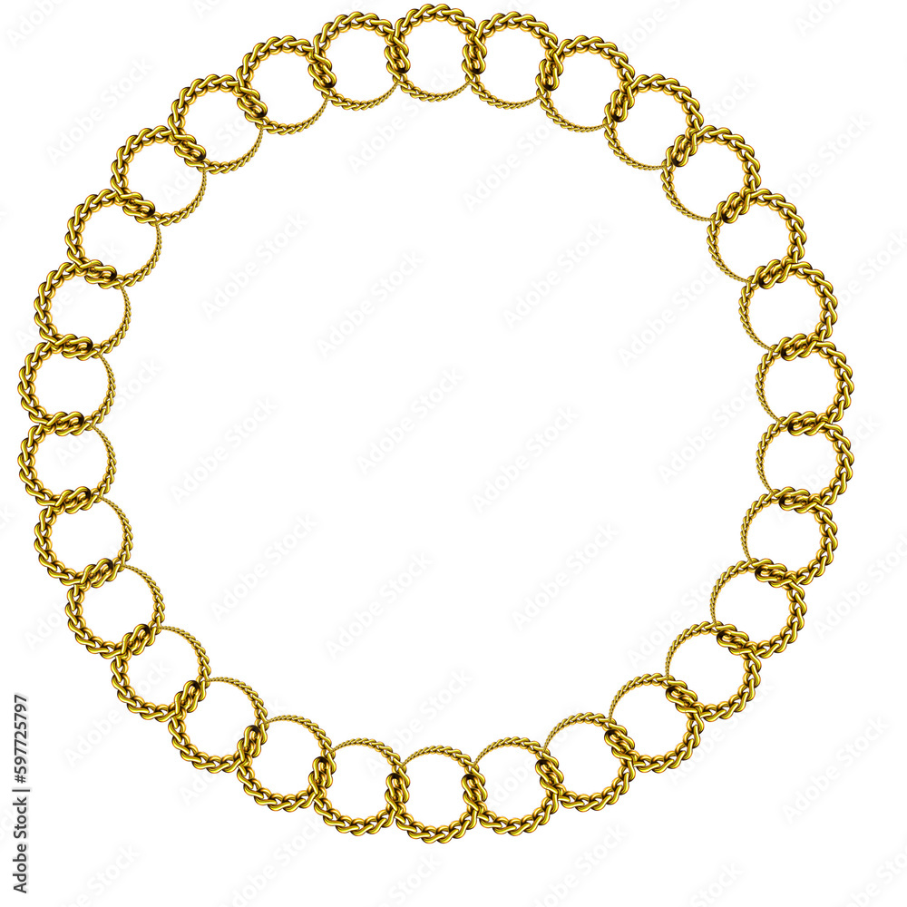 Obraz premium Abstract golden chain circle element